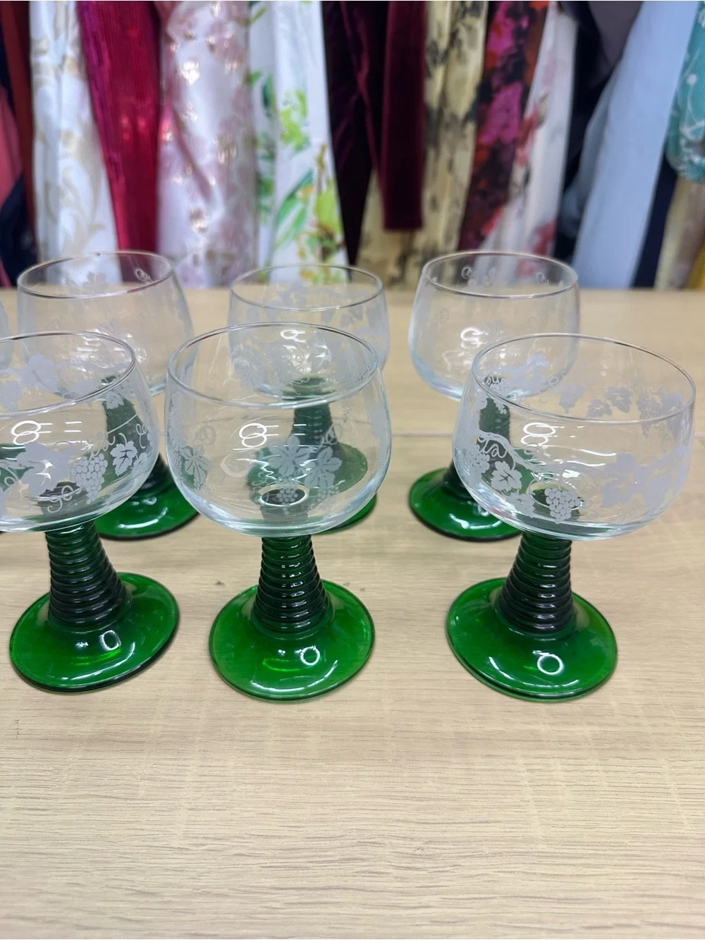 8 Vintage Luminaric Roemer Glasses 4 oz. Glasses EUC